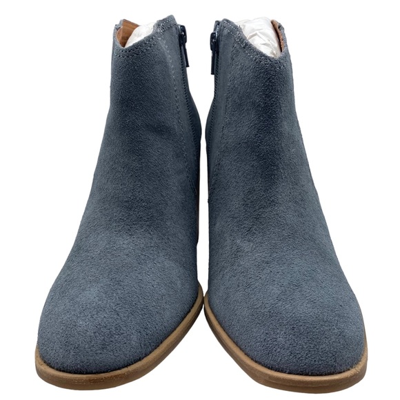 Lucky Brand Boots Pellyon Blue Suede Leather Block Heel Ankle Spring Casual NEW - Picture 4 of 12